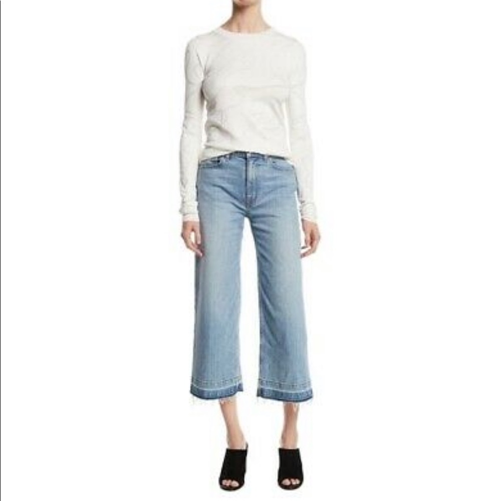 New Derek Lam Dylan Wide Leg Raw Culotte Jeans 27